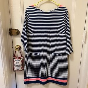 Navy and white striped Lilly Pulitzer jersey dress